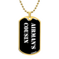 Airman's Cousin v3 - 18k Gold Finished Luxury Dog Tag Necklace