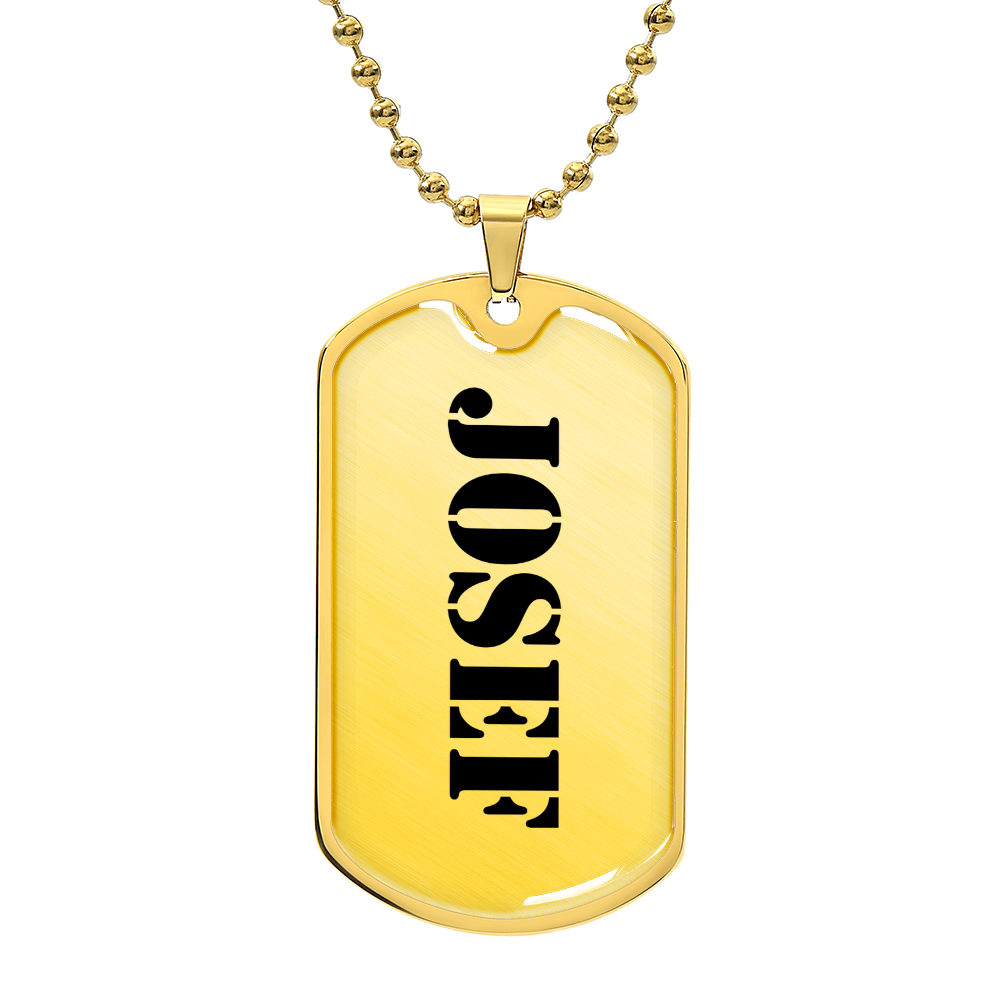 Josef - 18k Gold Finished Luxury Dog Tag Necklace