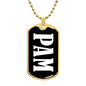 Pam v01w - 18k Gold Finished Luxury Dog Tag Necklace