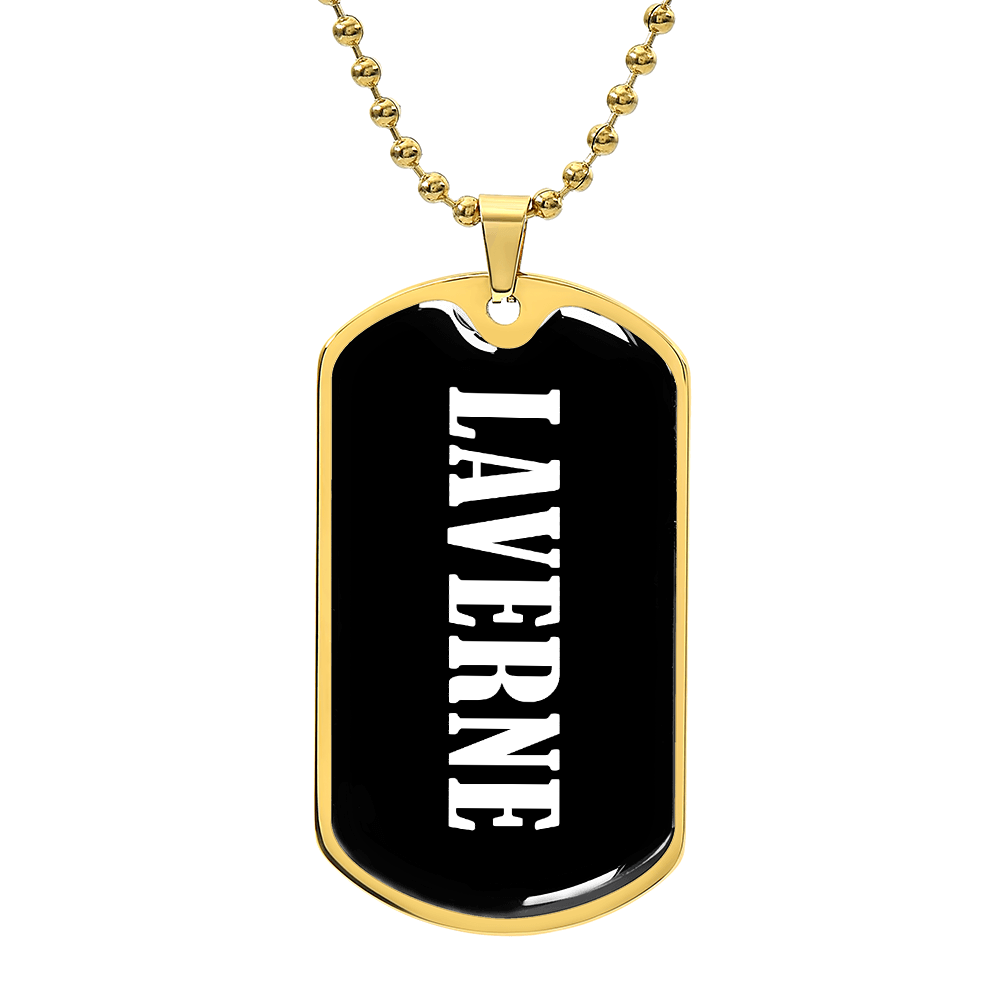Laverne v03 - 18k Gold Finished Luxury Dog Tag Necklace