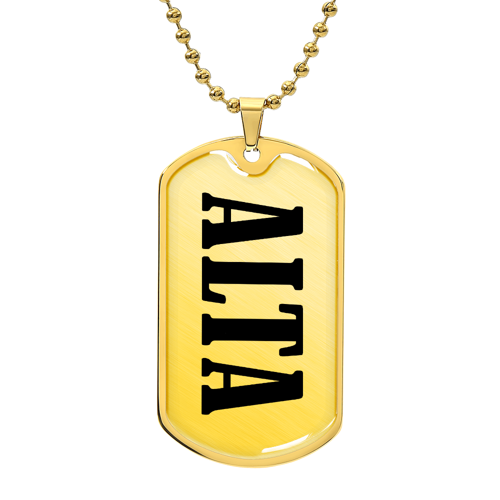 Alta v01 - 18k Gold Finished Luxury Dog Tag Necklace