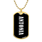 Antonia v03 - 18k Gold Finished Luxury Dog Tag Necklace