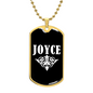 Joyce v03a - 18k Gold Finished Luxury Dog Tag Necklace
