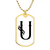 Initial U v001-34 - 18k Gold Finished Luxury Dog Tag Necklace