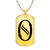 Initial O v001-31 - 18k Gold Finished Luxury Dog Tag Necklace