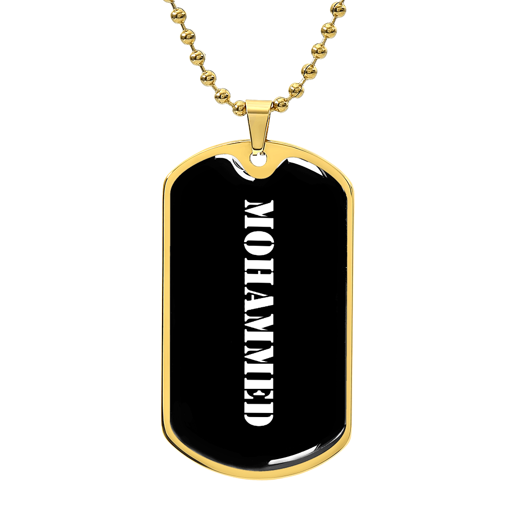 Mohammed v3 - 18k Gold Finished Luxury Dog Tag Necklace