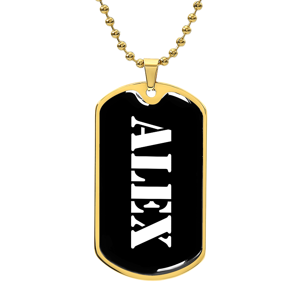 Alex v3 - 18k Gold Finished Luxury Dog Tag Necklace