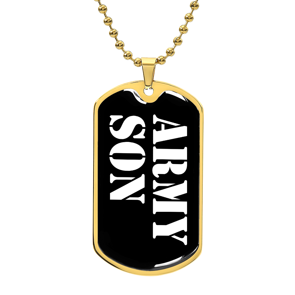 Army Son v3 - 18k Gold Finished Luxury Dog Tag Necklace