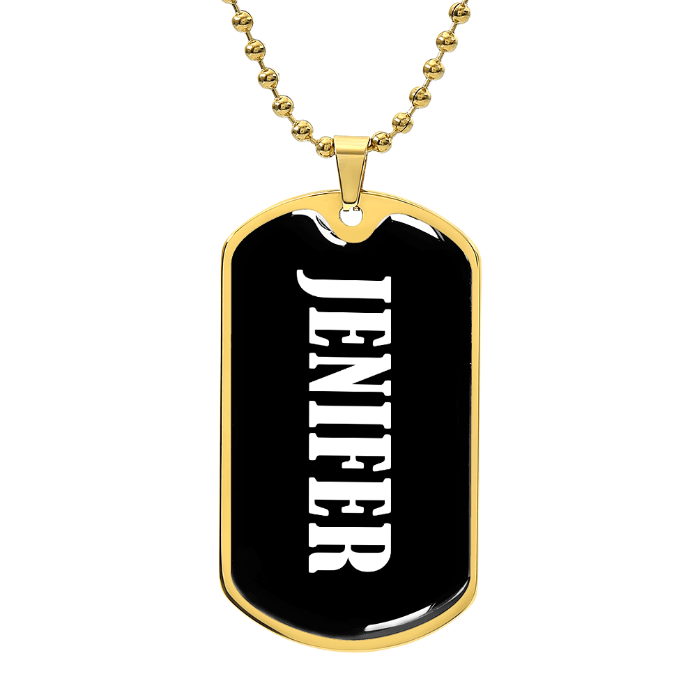 Jenifer v03 - 18k Gold Finished Luxury Dog Tag Necklace