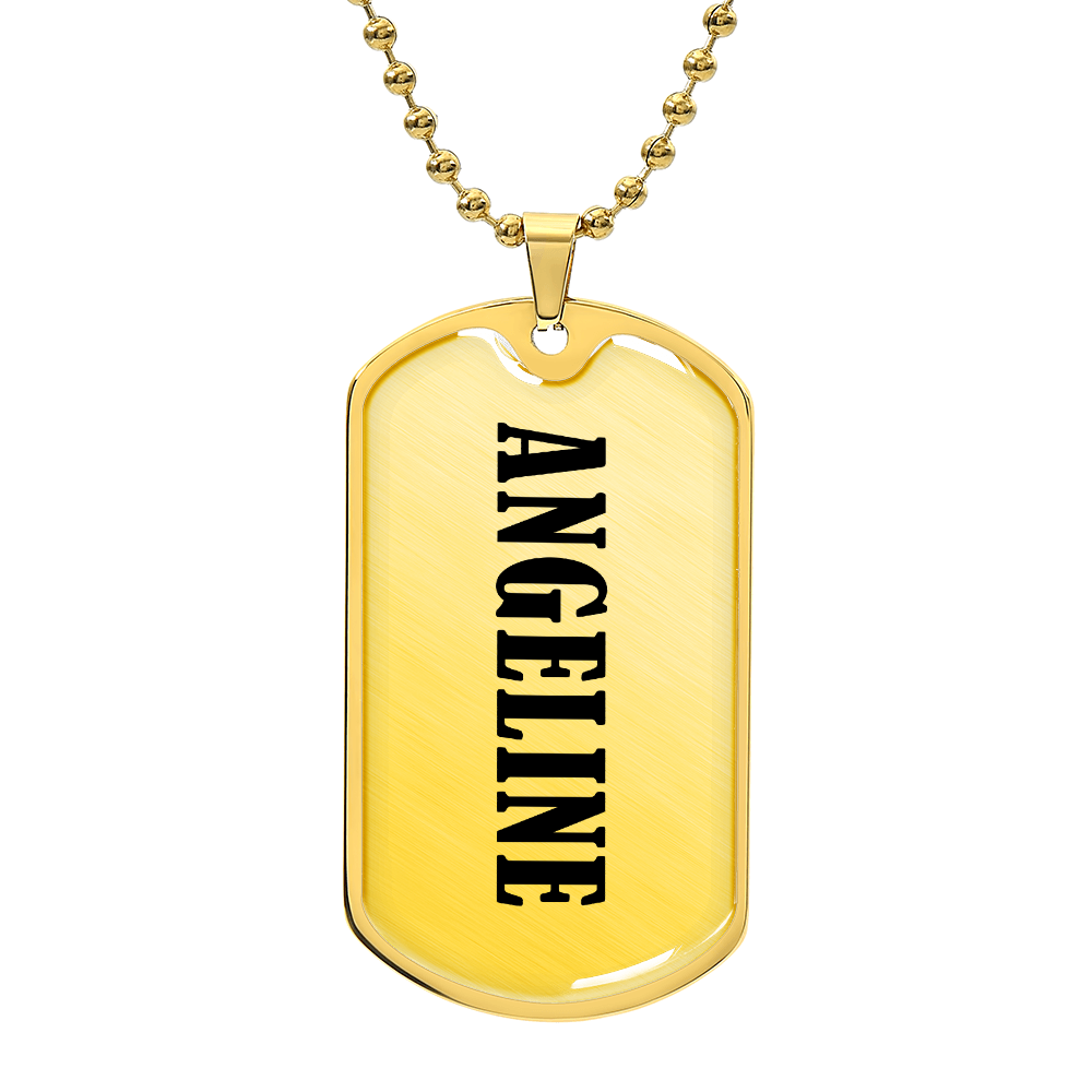 Angeline v01 - 18k Gold Finished Luxury Dog Tag Necklace