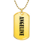 Angeline v01 - 18k Gold Finished Luxury Dog Tag Necklace