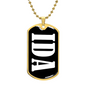 Ida v01w - 18k Gold Finished Luxury Dog Tag Necklace