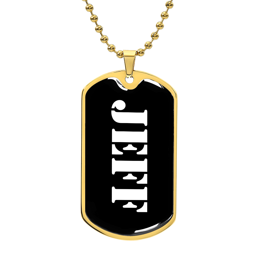 Jeff v3 - 18k Gold Finished Luxury Dog Tag Necklace