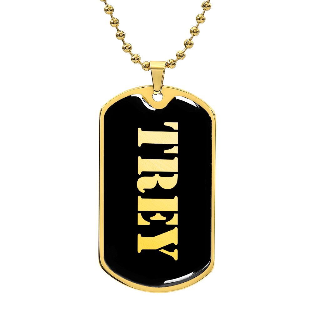 Trey v2 - 18k Gold Finished Luxury Dog Tag Necklace