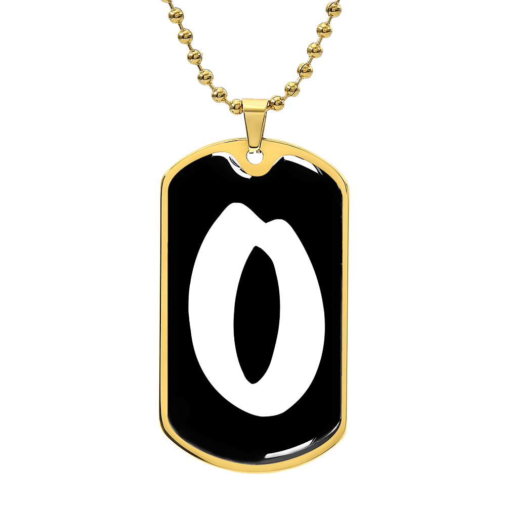 Initial O v3b - 18k Gold Finished Luxury Dog Tag Necklace