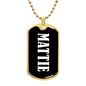 Mattie v01w - 18k Gold Finished Luxury Dog Tag Necklace