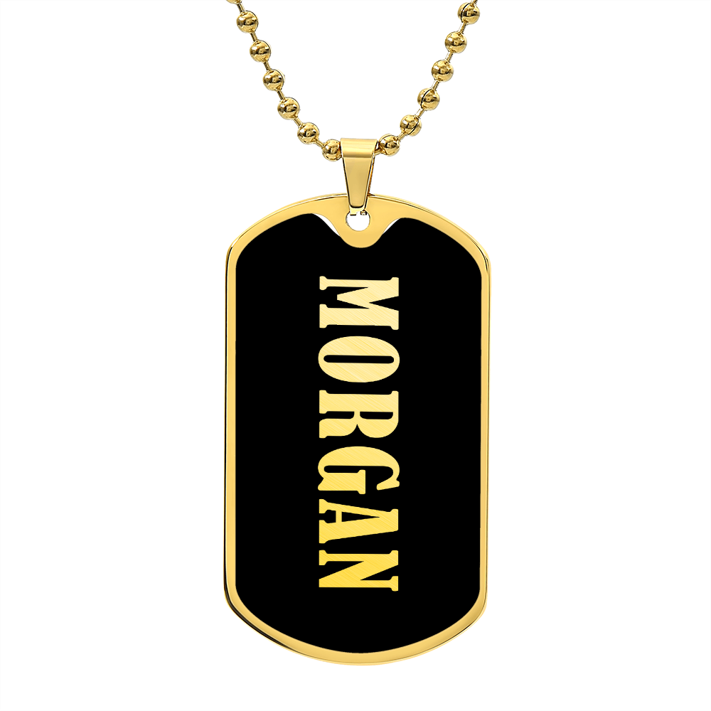 Morgan v02 - 18k Gold Finished Luxury Dog Tag Necklace