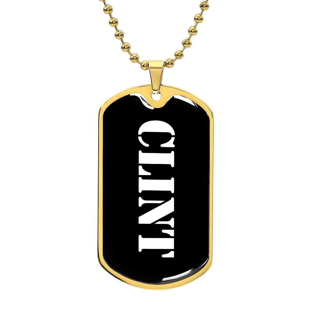 Clint v3 - 18k Gold Finished Luxury Dog Tag Necklace
