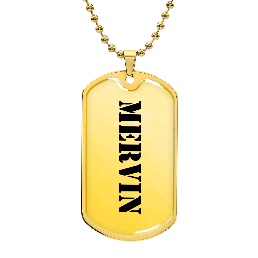 Mervin - 18k Gold Finished Luxury Dog Tag Necklace