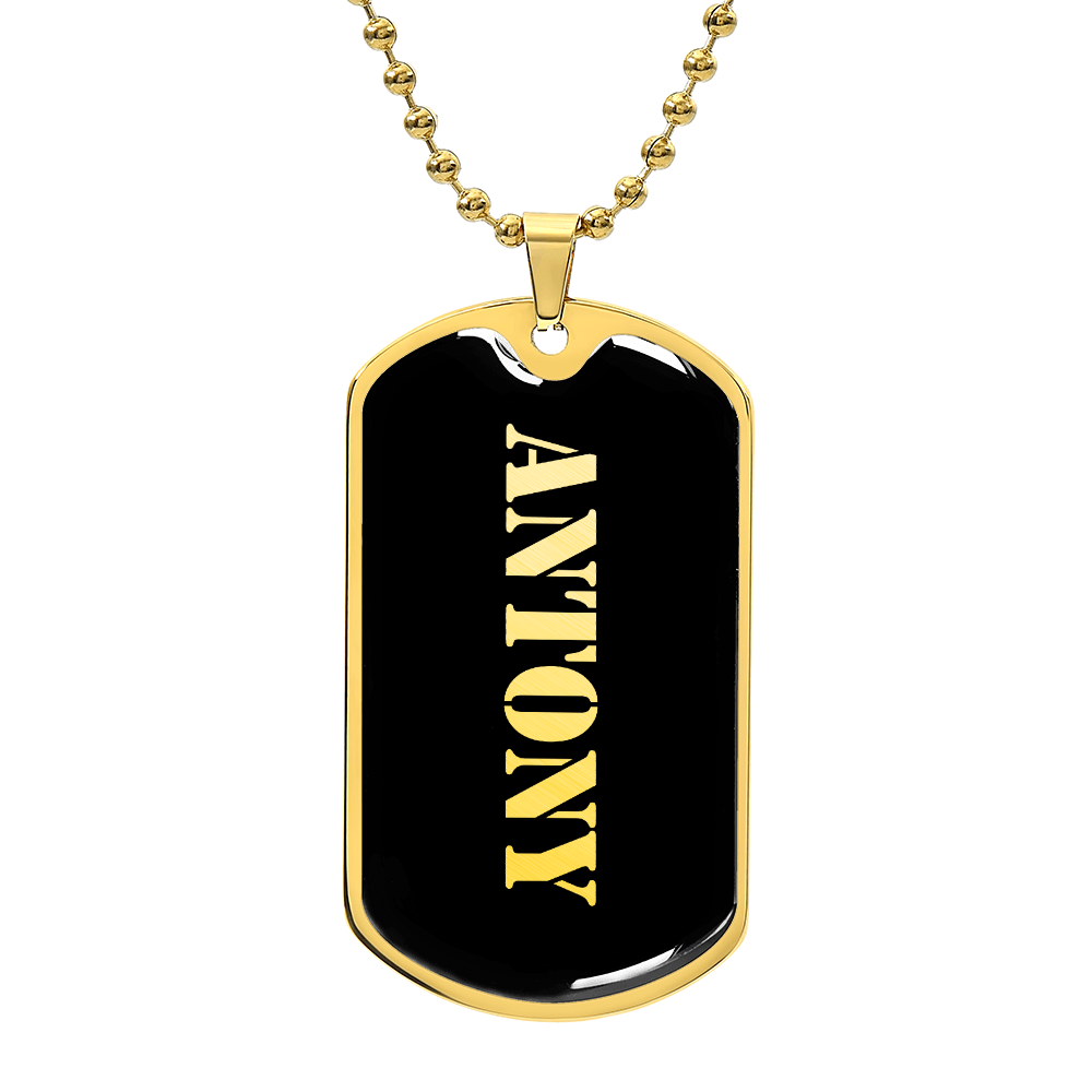 Antony v2 - 18k Gold Finished Luxury Dog Tag Necklace