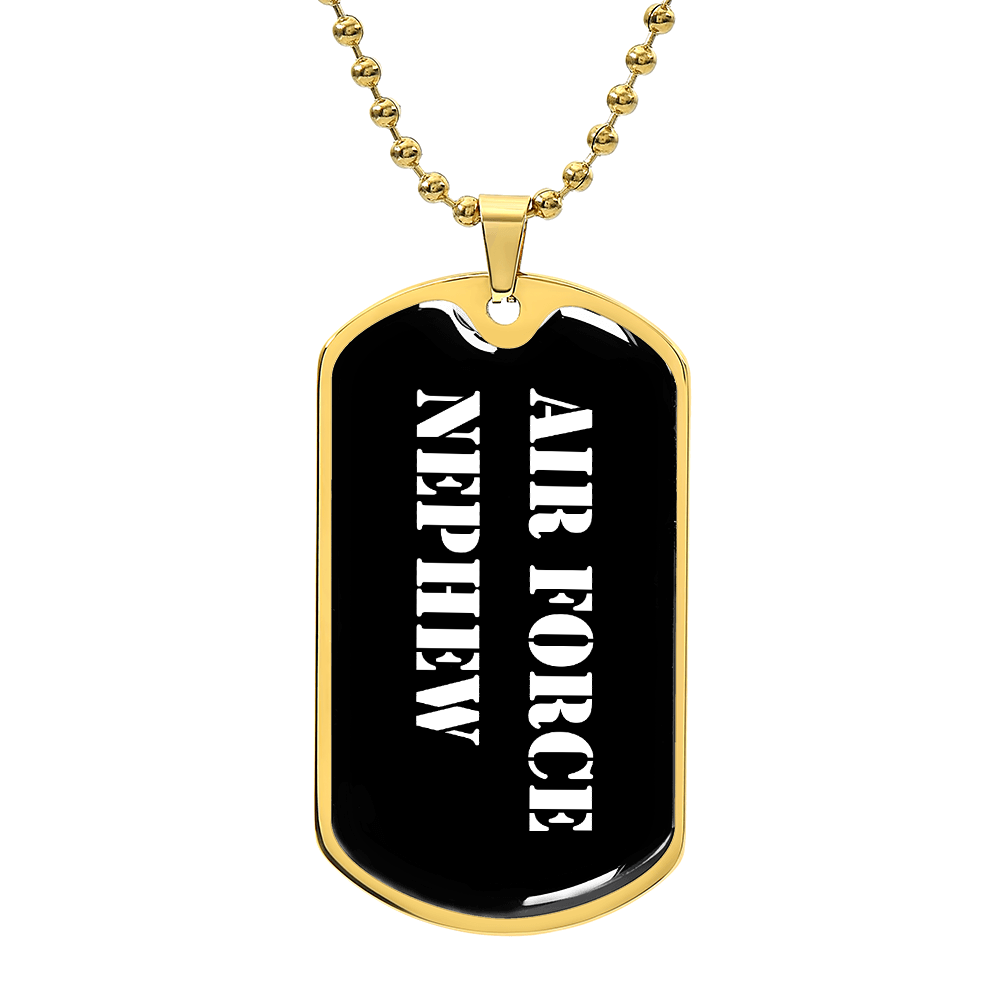 Air Force Nephew v3 - 18k Gold Finished Luxury Dog Tag Necklace