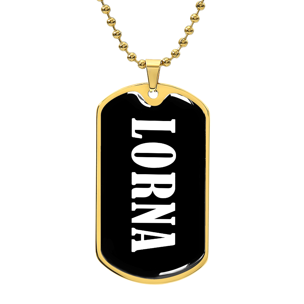 Lorna v03 - 18k Gold Finished Luxury Dog Tag Necklace