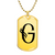 Initial G v001-31 - 18k Gold Finished Luxury Dog Tag Necklace