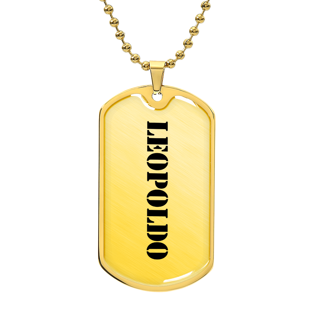 Leopoldo - 18k Gold Finished Luxury Dog Tag Necklace