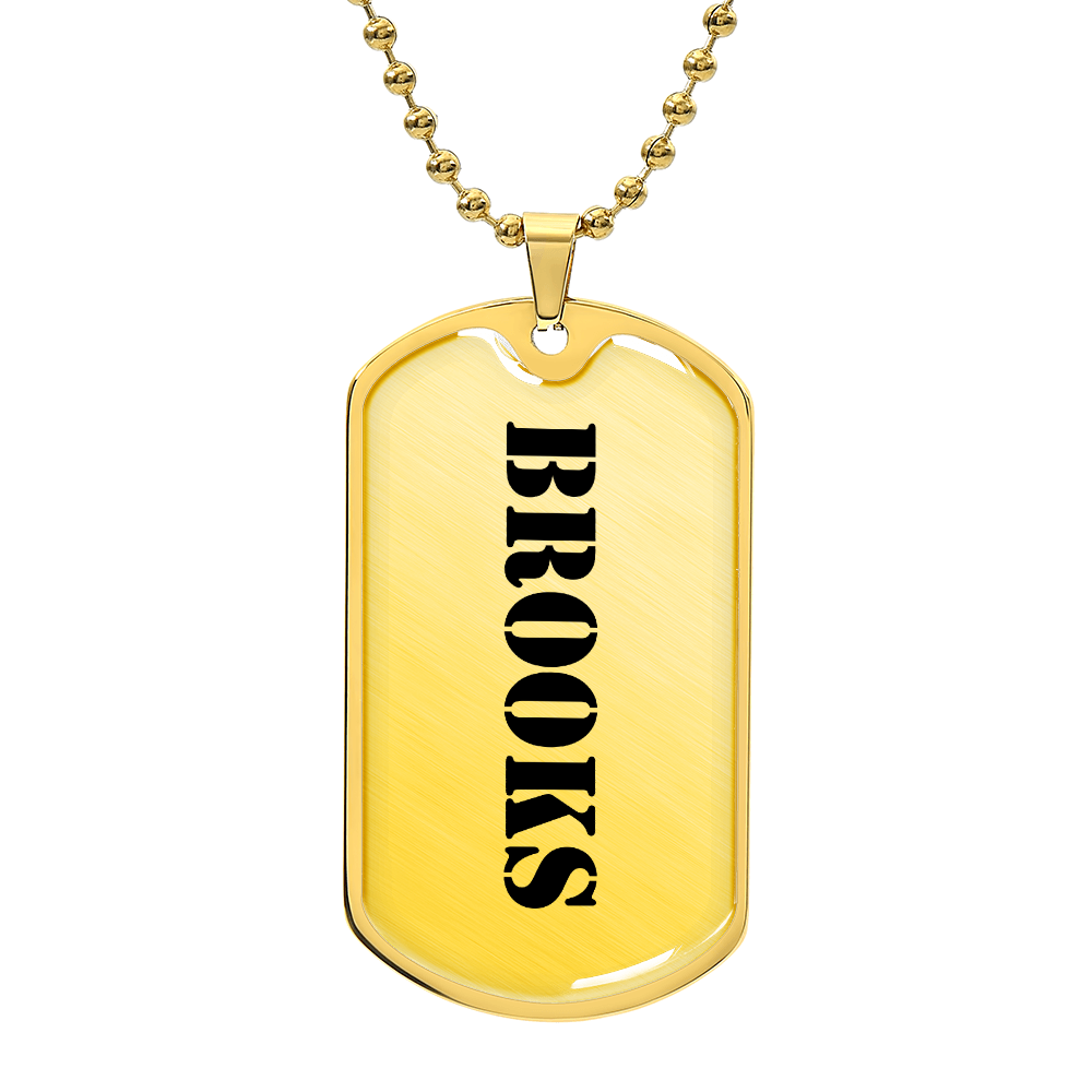 Brooks - 18k Gold Finished Luxury Dog Tag Necklace