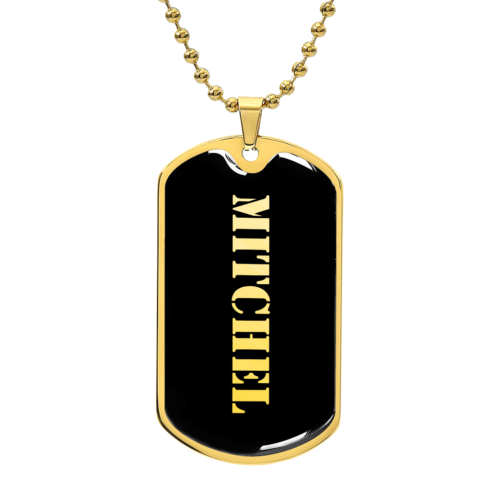 Mitchel v2 - 18k Gold Finished Luxury Dog Tag Necklace