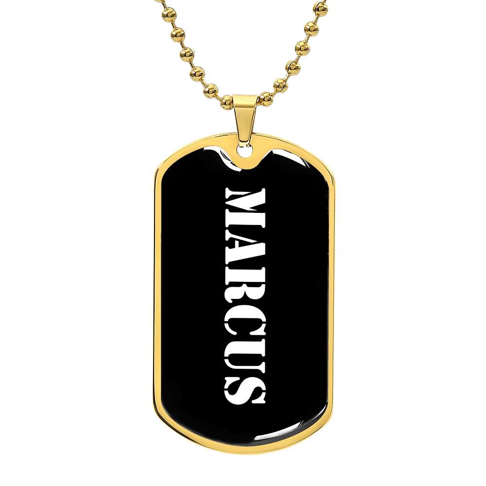 Marcus v3 - 18k Gold Finished Luxury Dog Tag Necklace
