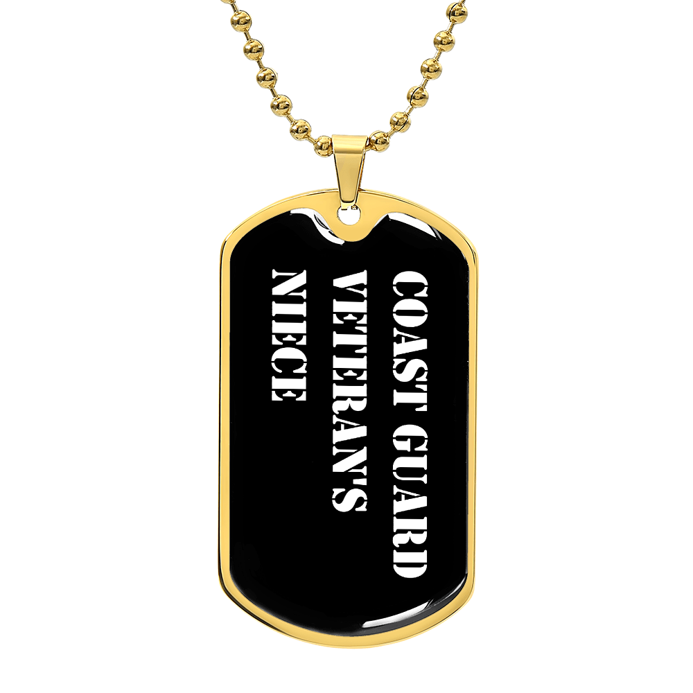Coast Guard Veteran's Niece v3 - 18k Gold Finished Luxury Dog Tag Necklace