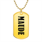 Maude v01 - 18k Gold Finished Luxury Dog Tag Necklace