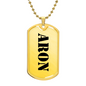 Aron - 18k Gold Finished Luxury Dog Tag Necklace