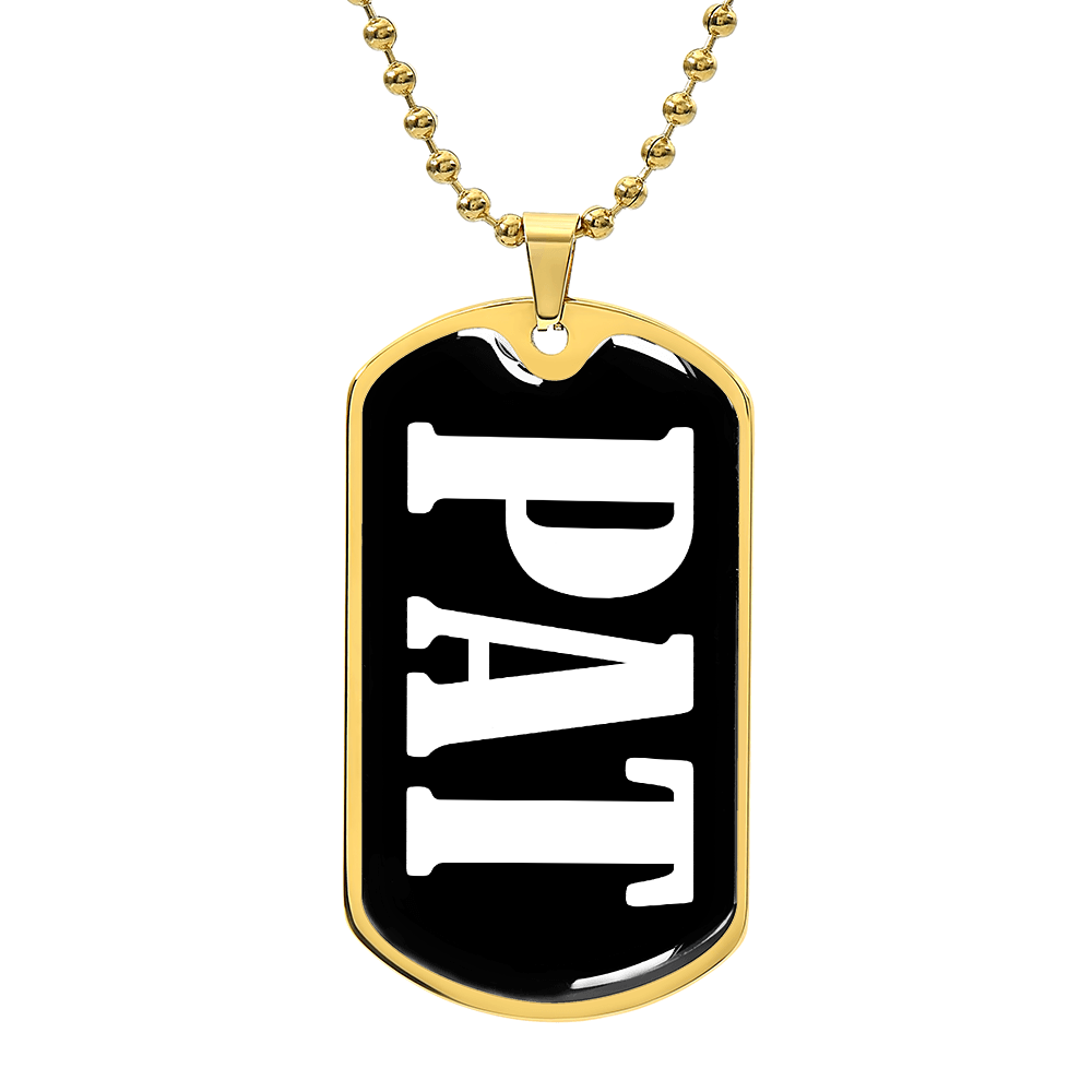 Pat v01w - 18k Gold Finished Luxury Dog Tag Necklace