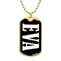 Eva v01w - 18k Gold Finished Luxury Dog Tag Necklace