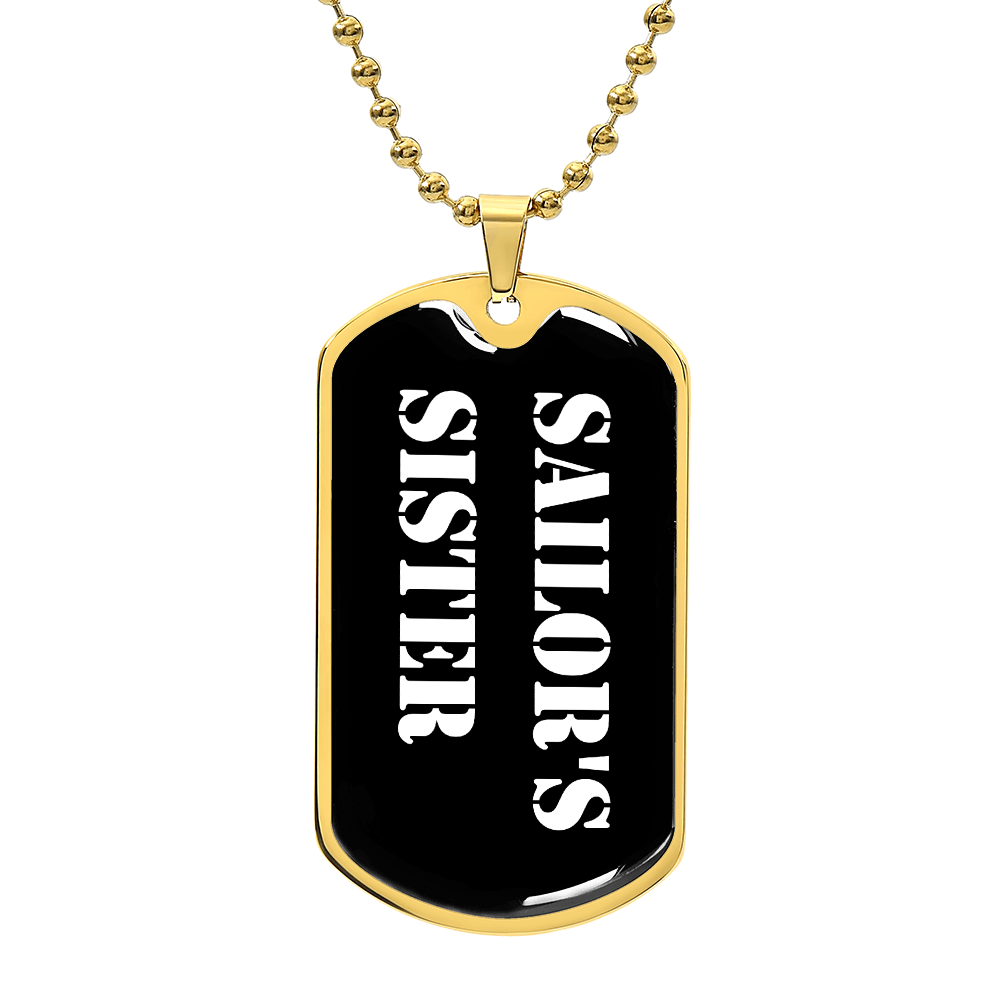 Sailor's Sister v3 - 18k Gold Finished Luxury Dog Tag Necklace