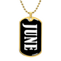 June v01w - 18k Gold Finished Luxury Dog Tag Necklace