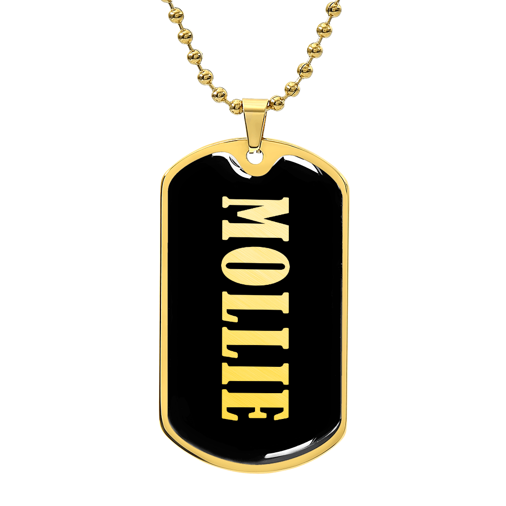 Mollie v02 - 18k Gold Finished Luxury Dog Tag Necklace