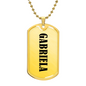 Gabriela v01 - 18k Gold Finished Luxury Dog Tag Necklace
