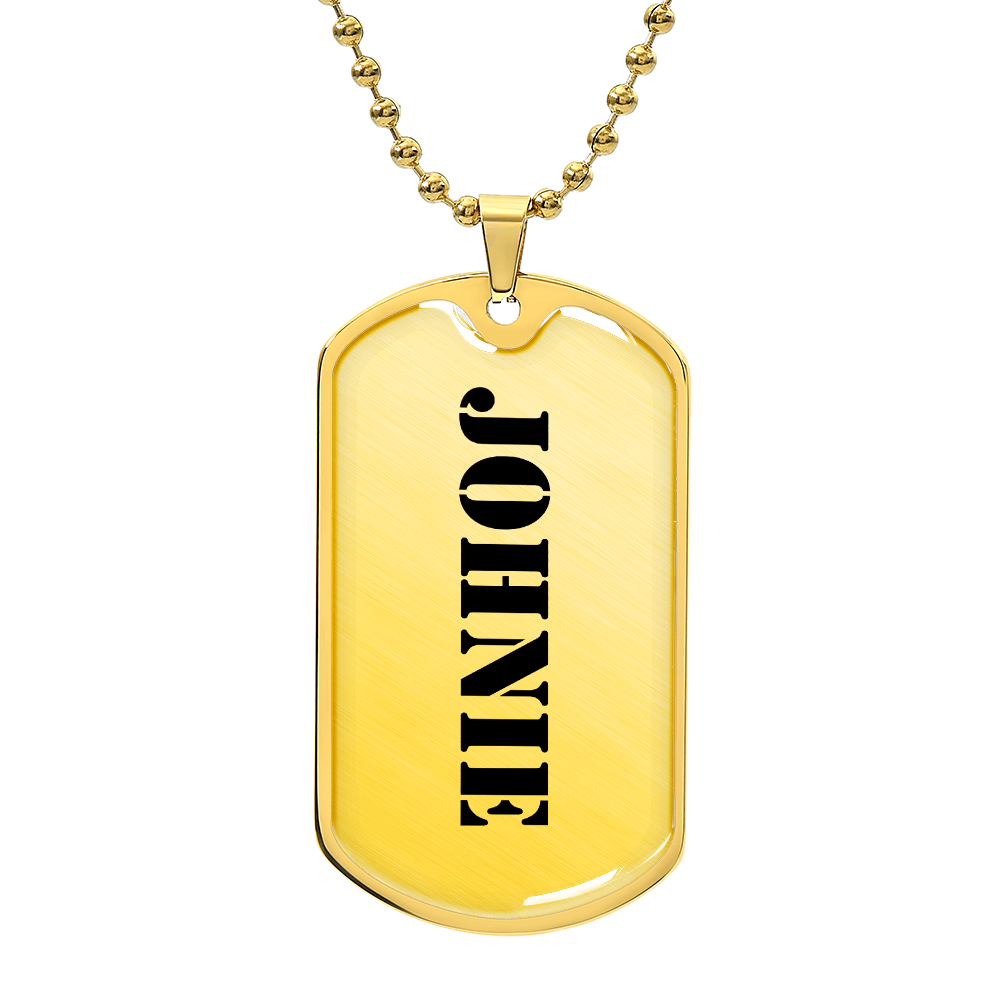 Johnie - 18k Gold Finished Luxury Dog Tag Necklace