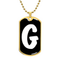 Initial G v3b - 18k Gold Finished Luxury Dog Tag Necklace
