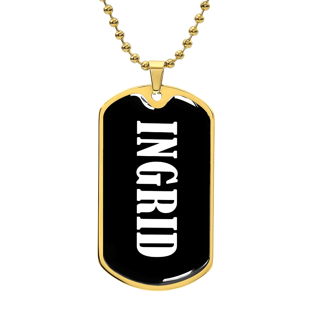 Ingrid v03 - 18k Gold Finished Luxury Dog Tag Necklace