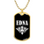 Edna v03a - 18k Gold Finished Luxury Dog Tag Necklace