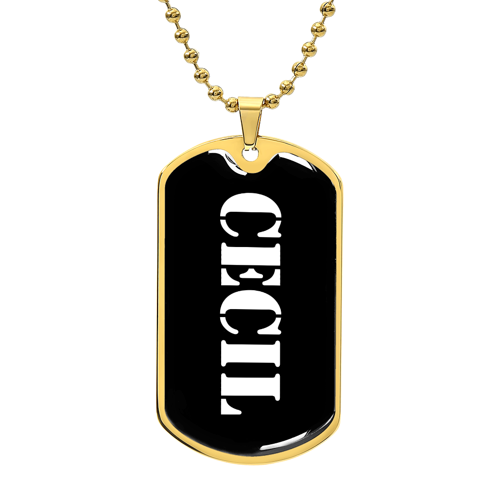 Cecil v3 - 18k Gold Finished Luxury Dog Tag Necklace