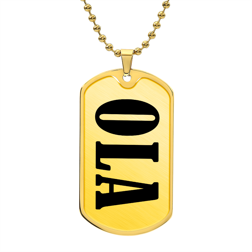 Ola v01 - 18k Gold Finished Luxury Dog Tag Necklace
