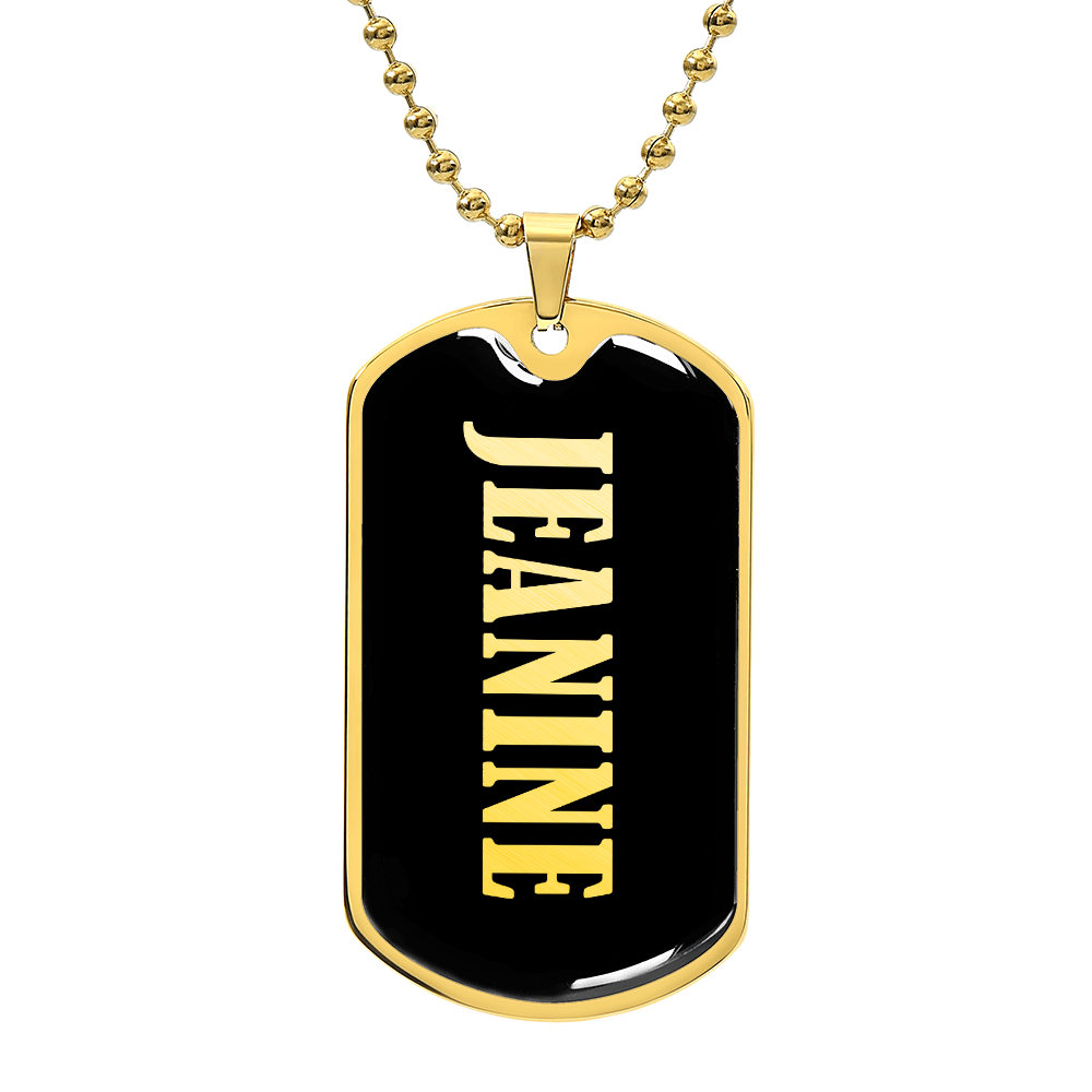 Jeanine v02 - 18k Gold Finished Luxury Dog Tag Necklace