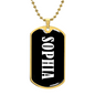 Sophia v03 - 18k Gold Finished Luxury Dog Tag Necklace