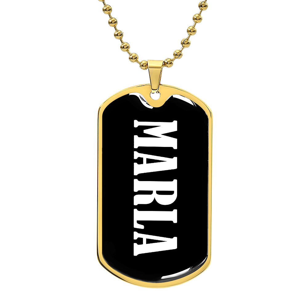 Marla v03 - 18k Gold Finished Luxury Dog Tag Necklace