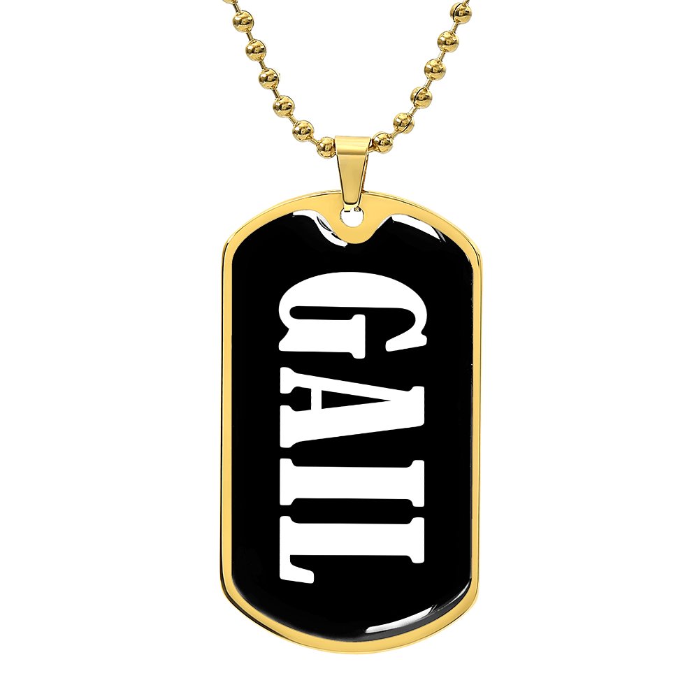 Gail v01w - 18k Gold Finished Luxury Dog Tag Necklace